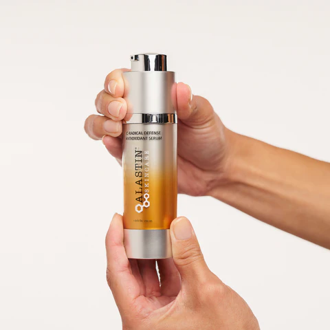 Bottle of Alastin C-Radical Defense Antioxidant Serum with vitamin C, available at Bedford Skincare in Westlake Village
